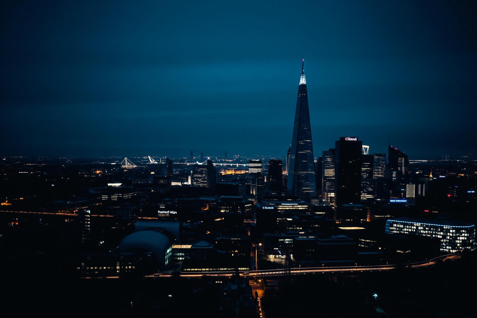 London skyline at night